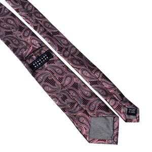 Bergamo Newyork Handmade Silky Pink Red Paisley Tie Luxury Designer Necktie